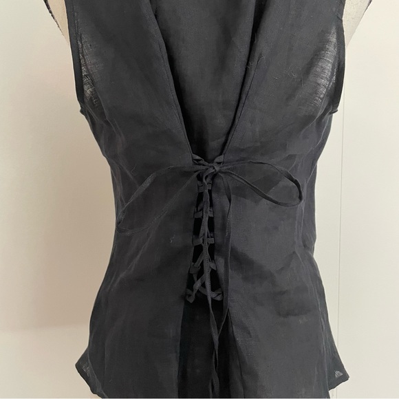 Vintage Y2K Anne Fontaine Linen Ruffle Blouse - Picture 4 of 6